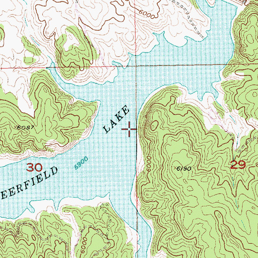 Topographic Map of Deerfield Lake Recreation Area, SD