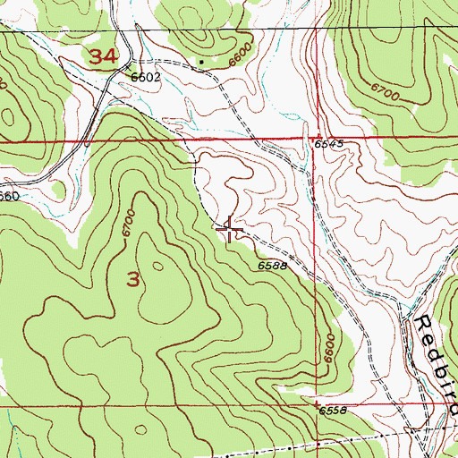 Topographic Map of Redbank Spring Reservoir, SD