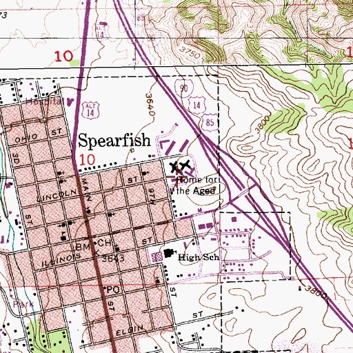 Topographic Map of Home for the Aged, SD