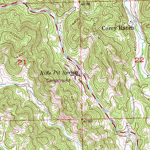 Topographic Map of Rifle Pit Campground, SD