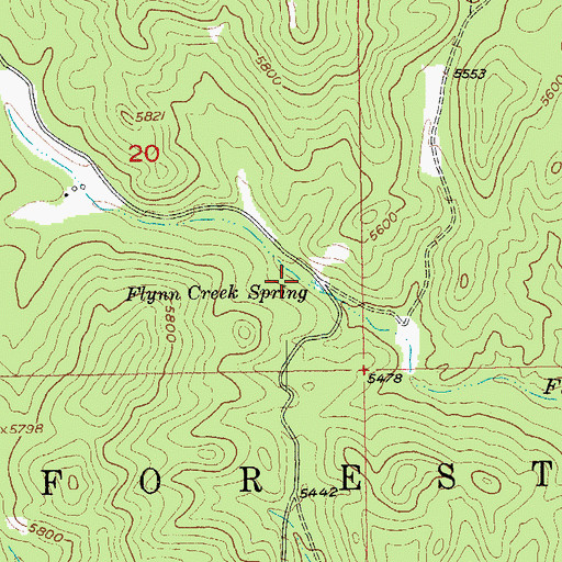 Topographic Map of Flynn Creek Picnic Area, SD