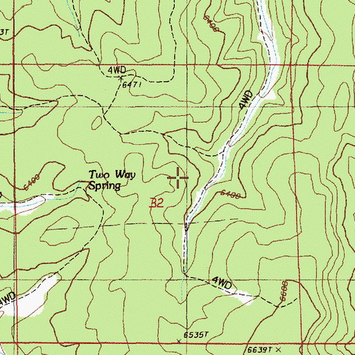 Topographic Map of Two Way Spring, SD