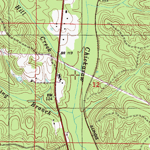 Topographic Map of Sand Hill Creek, AL