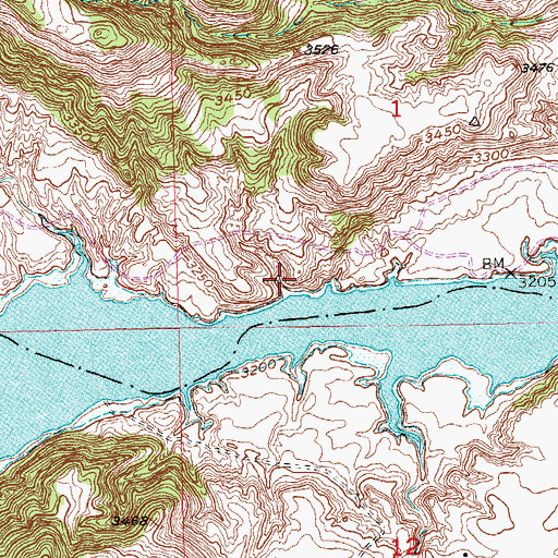 Topographic Map of Angostura Reservoir State Recreation Area, SD