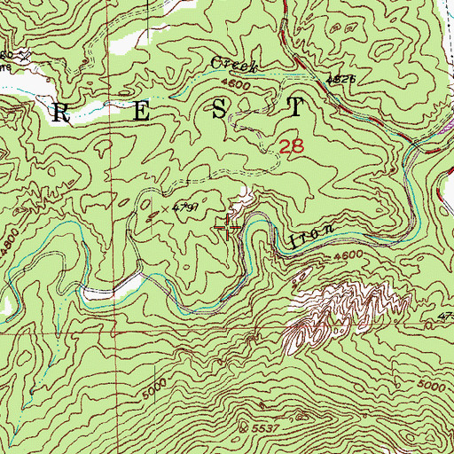 Topographic Map of Iron Creek Trail, SD
