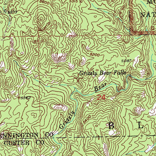 Topographic Map of Blackberry Trail, SD