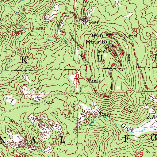 Topographic Map of Iron Mountain Picnic Area, SD