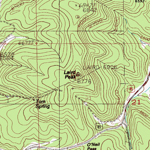 Topographic Map of Laird Peak, SD