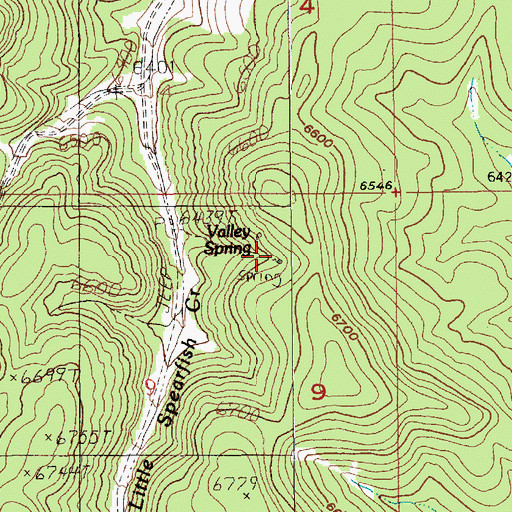 Topographic Map of Valley Spring, SD