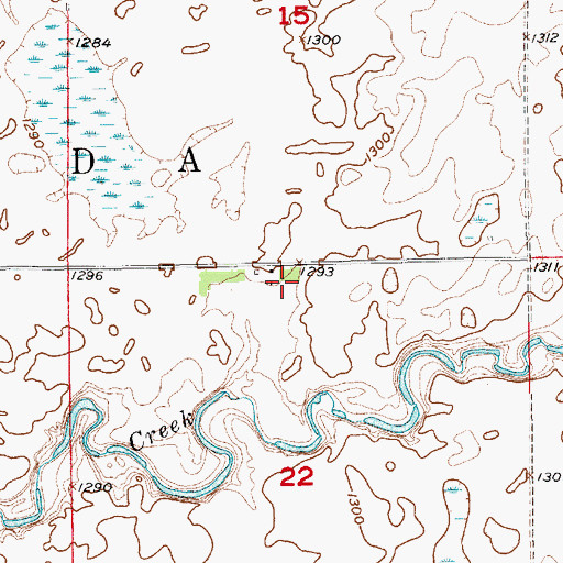 Topographic Map of Alwilda (historical), SD