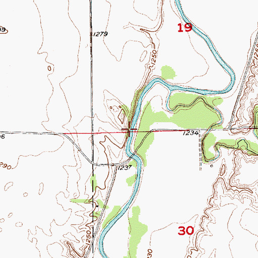 Topographic Map of Brookings Crossing (historical), SD