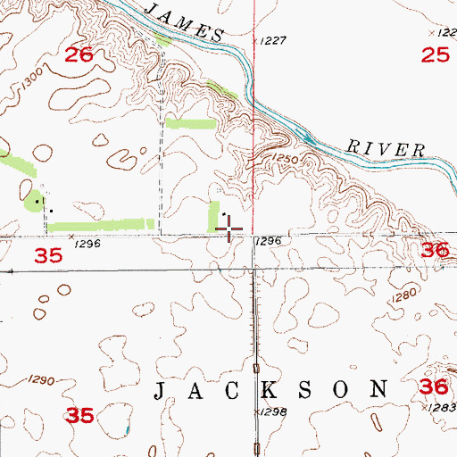 Topographic Map of Cornell (historical), SD