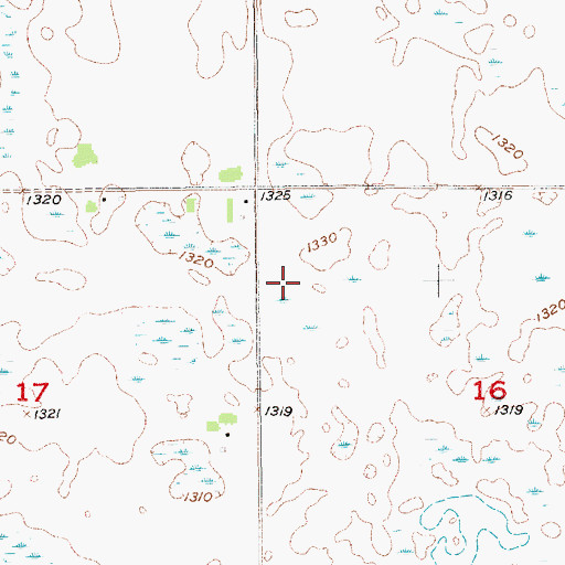 Topographic Map of Farnsworth (historical), SD