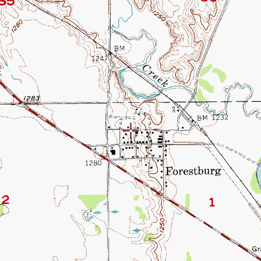 Topographic Map of First Presbyterian Church, SD