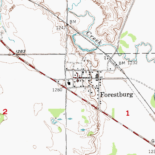 Topographic Map of Forestburg Lutheran Church, SD