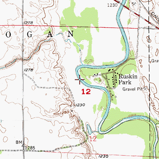 Topographic Map of Ruskin Park (historical), SD