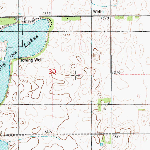 Topographic Map of Twin Lake (historical), SD