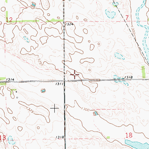 Topographic Map of Willard Church, SD
