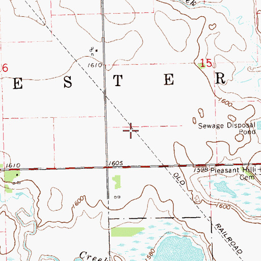Topographic Map of Saranac (historical), SD