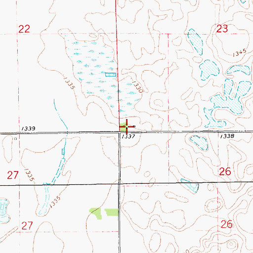 Topographic Map of Beaver (historical), SD