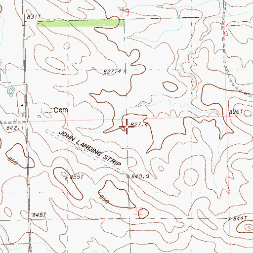 Topographic Map of Ike John Landing Strip (historical), SD