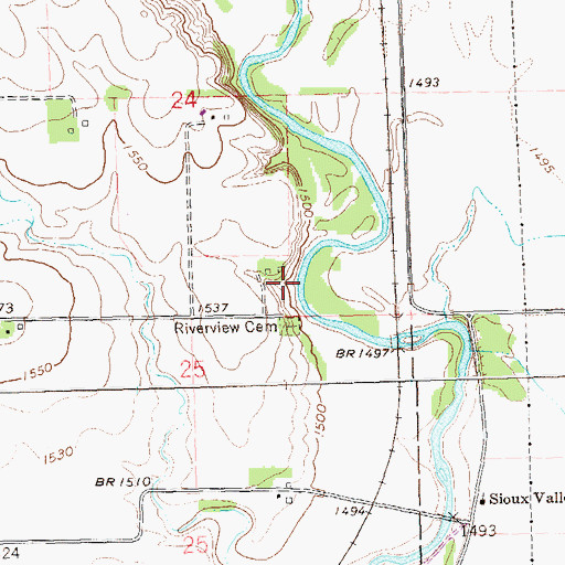 Topographic Map of Trent Mounds, SD
