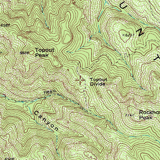 Topographic Map of Topout Divide, AZ