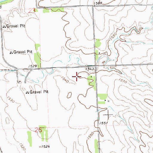 Topographic Map of Hillsdale (historical), SD