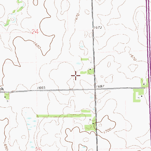 Topographic Map of Midway (historical), SD