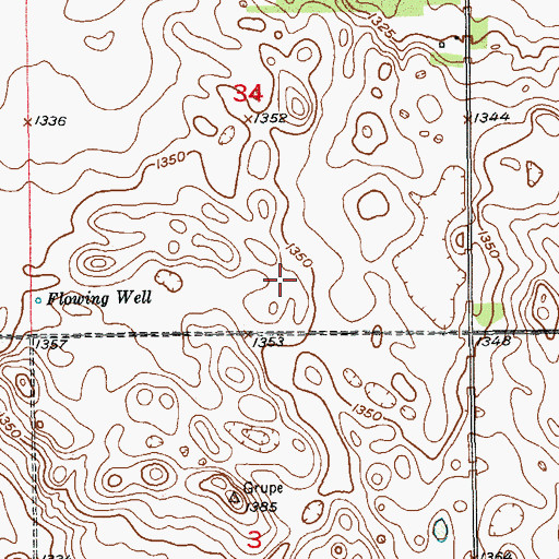 Topographic Map of Dayton (historical), SD
