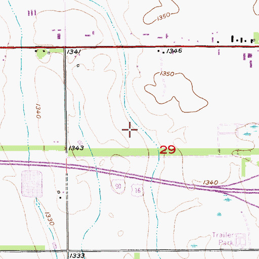 Topographic Map of KMIT-FM (Mitchell), SD