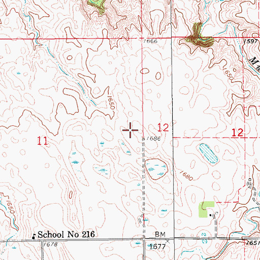 Topographic Map of Old Military Camp (historical), SD