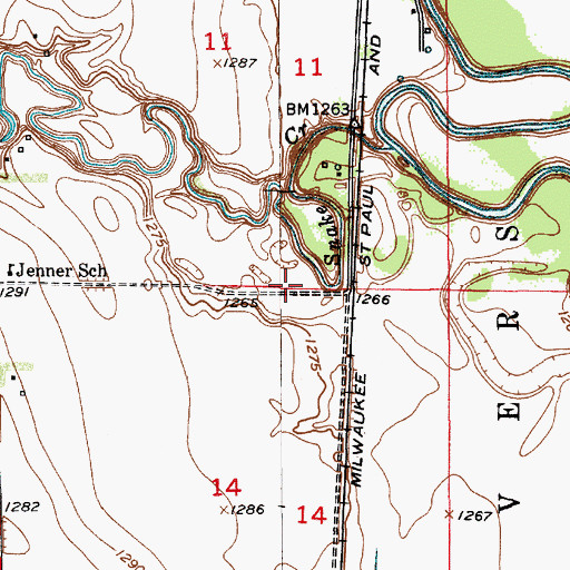 Topographic Map of Halls Picnic Ground (historical), SD