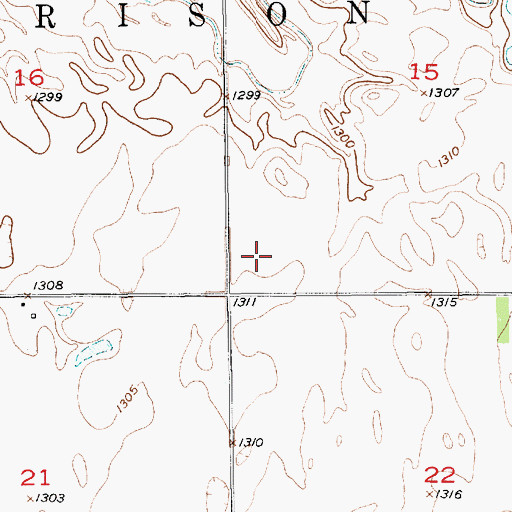 Topographic Map of Irving (historical), SD