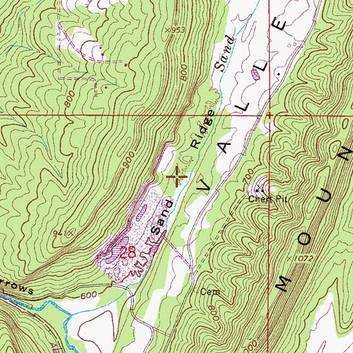 Topographic Map of Sand Ridge, AL