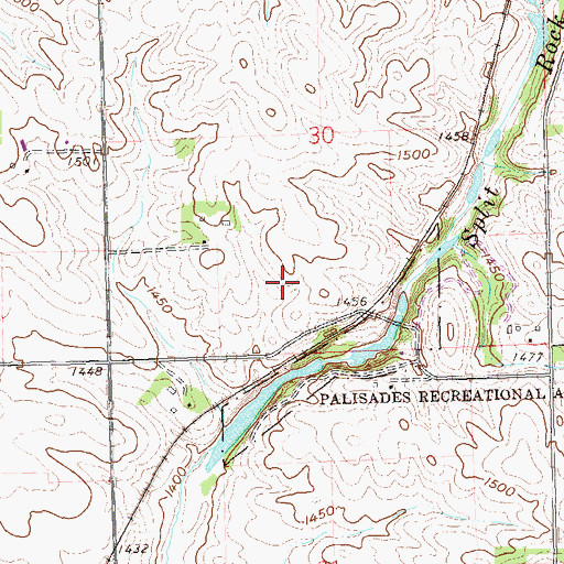 Topographic Map of The Palisades, SD