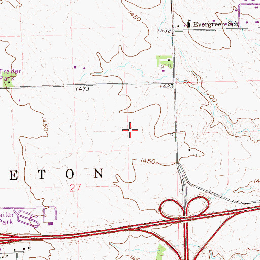 Topographic Map of Minnehaha County Poor Farm (historical), SD