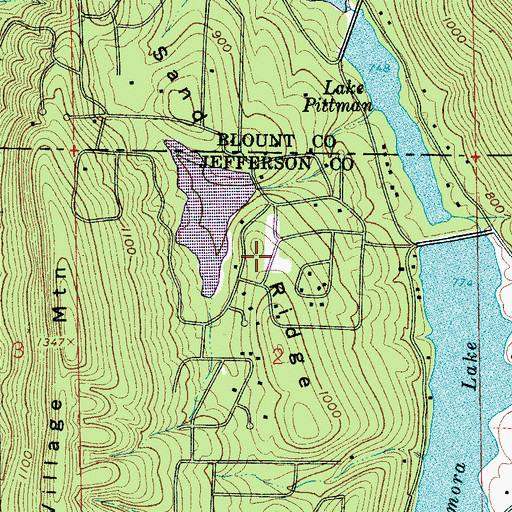 Topographic Map of Sand Ridge, AL