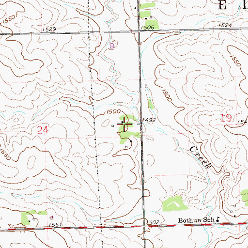 Topographic Map of Pennington (historical), SD
