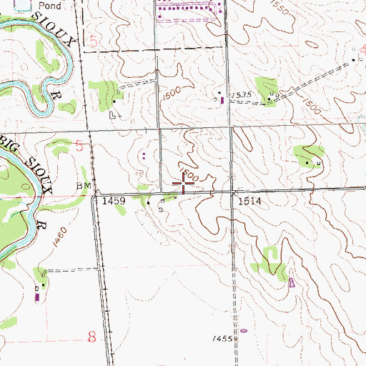Topographic Map of Saint Olaf (historical), SD