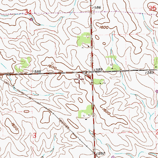 Topographic Map of New Hope (historical), SD