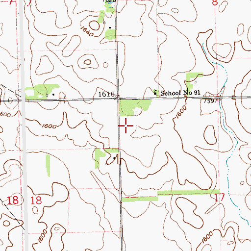 Topographic Map of Grand Meadow (historical), SD