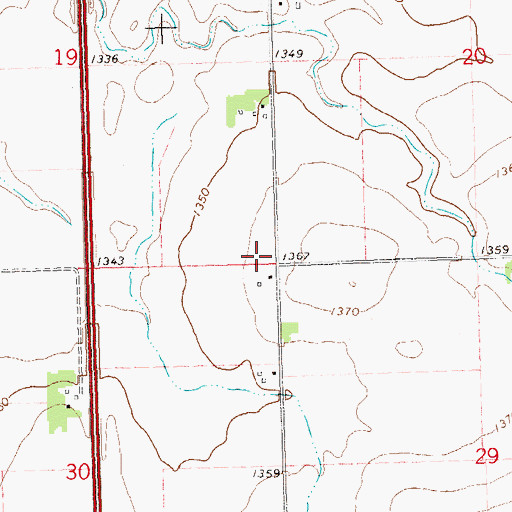 Topographic Map of Leeville (historical), SD
