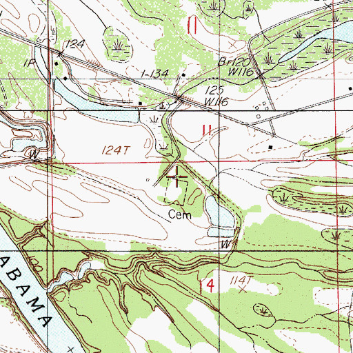 Topographic Map of Sand Ridge Church, AL