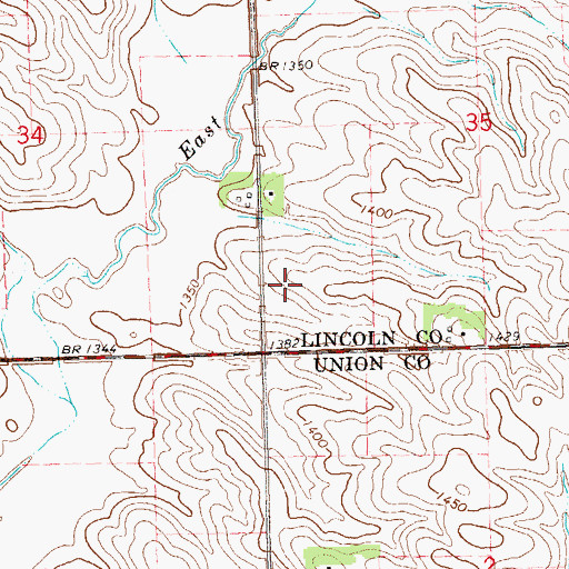 Topographic Map of Linden (historical), SD