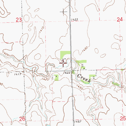 Topographic Map of Saddle Creek (historical), SD