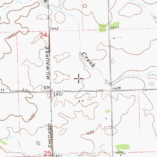 Topographic Map of Springdale (historical), SD