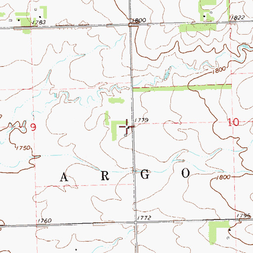 Topographic Map of Argo (historical), SD