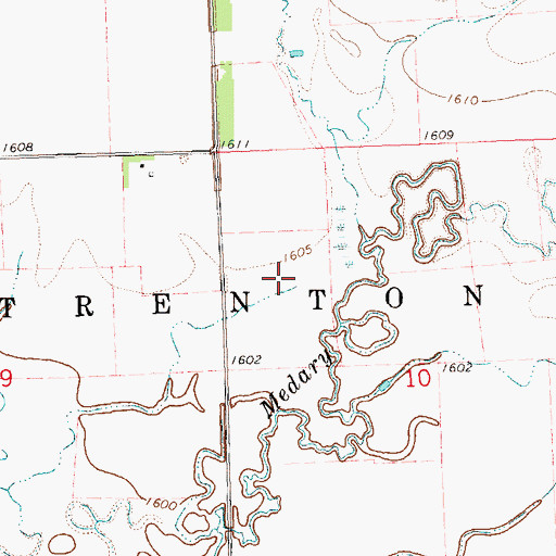 Topographic Map of Aurora Prairie, SD