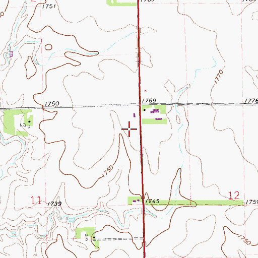 Topographic Map of Grant (historical), SD
